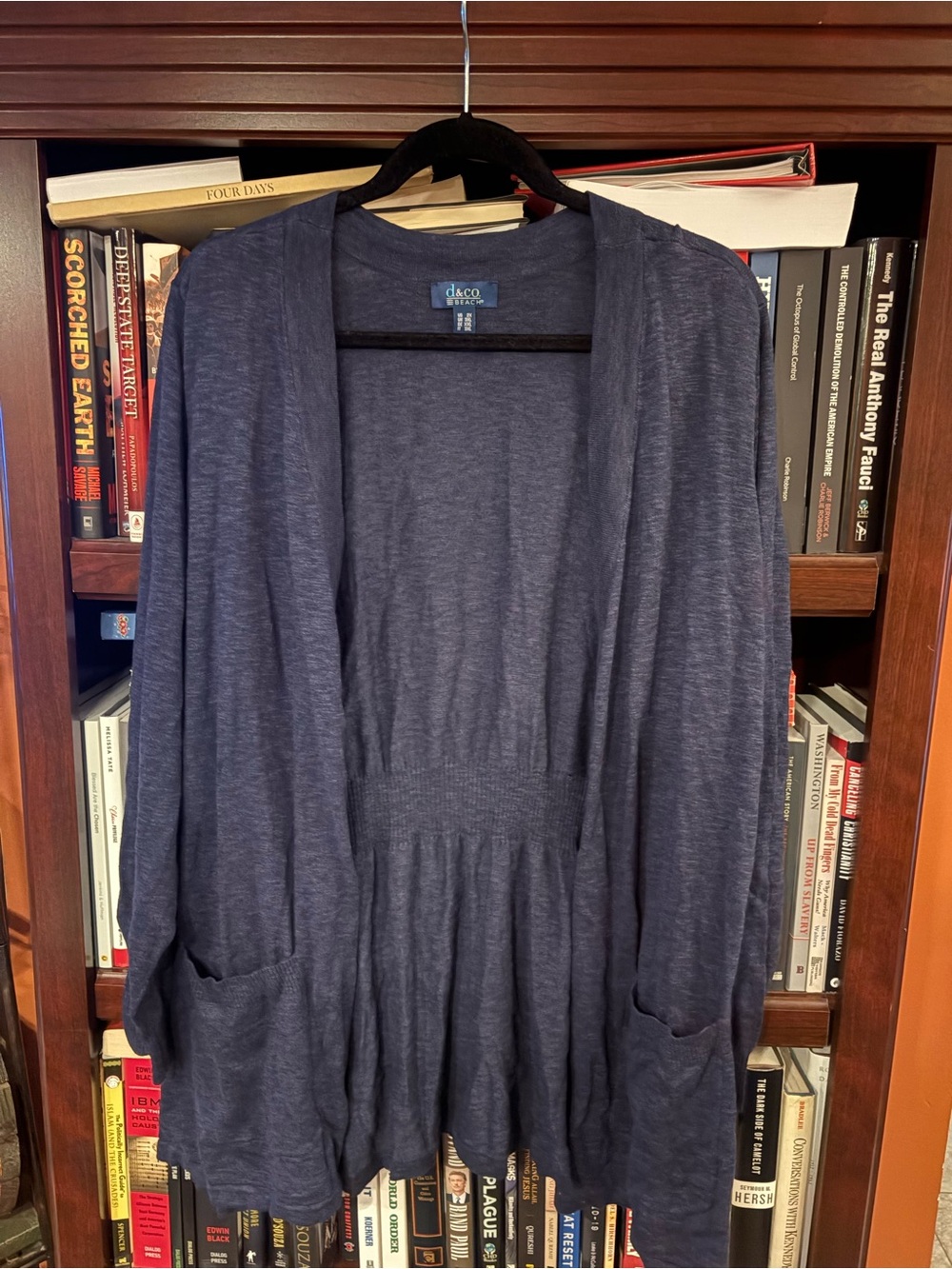 Denim&Co Navy Open-Front Women's Cardigan